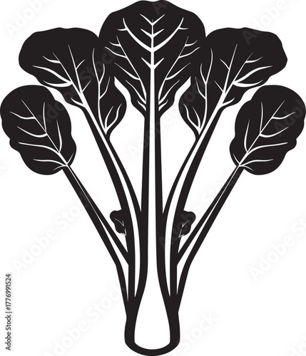 Bok Choy icon clean simple silhouette