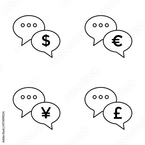 Set Currency Exchange Talk Business icon pack symbols Money Logo