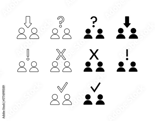 Set Group of People Sign Business icon pack symbols Money Logo