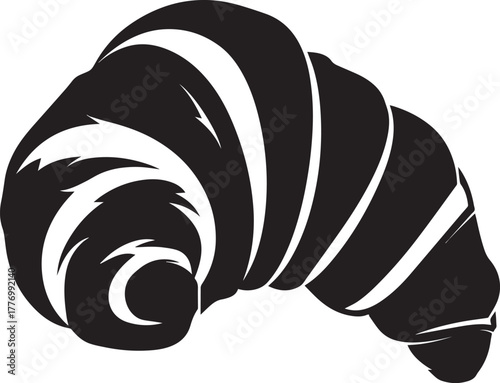 Croissant icon clean simple silhouette