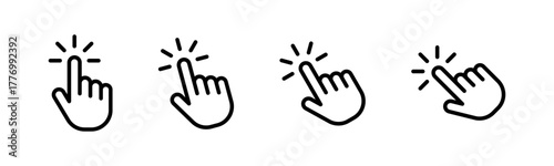 Click hand cursor icon set