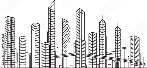 illustration of Shenzhen’s futuristic innovation hub linear skyline
