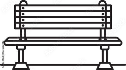 Bench Furniture icon clean simple linear