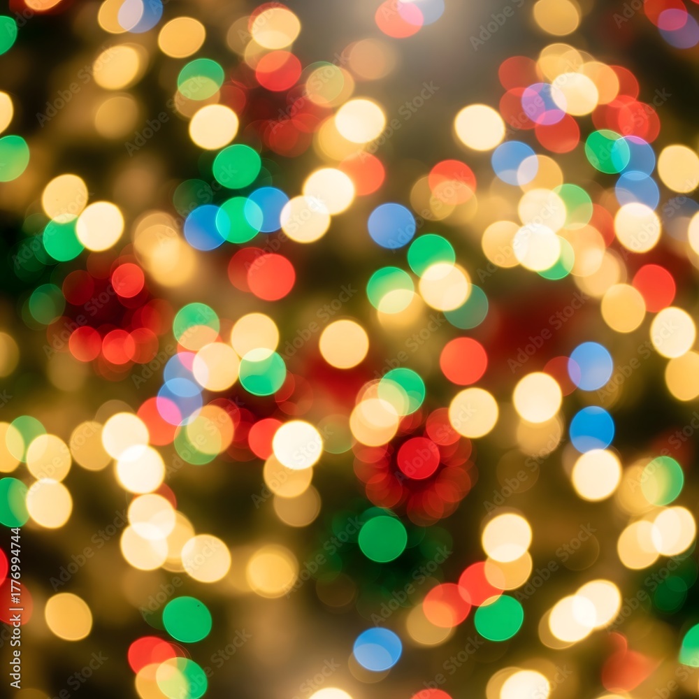 Fototapeta premium Colorful Bokeh Lights Background for Festive Decoration