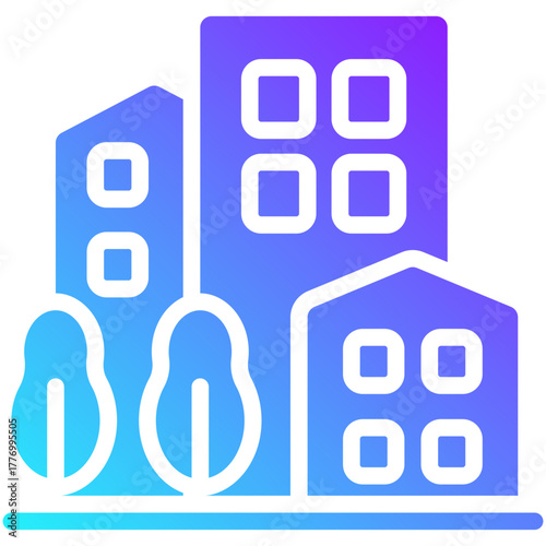 building gradient fill icon