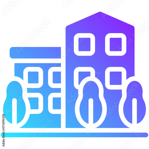 building gradient fill icon