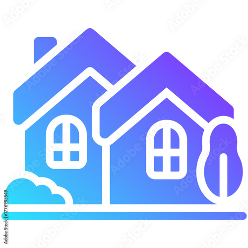 house gradient fill icon
