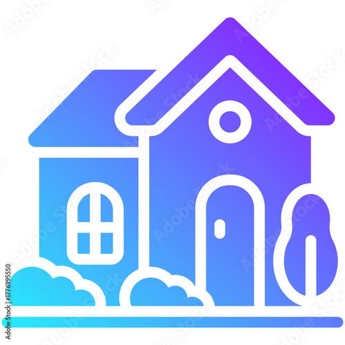 house gradient fill icon