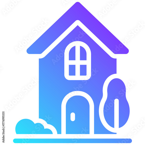 villa gradient fill icon