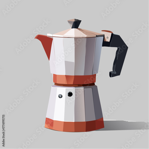 コーヒーを作るコーヒーマシーン、コーヒーメーカーの3Dベクターイラスト