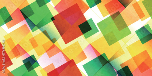 カラフル　和柄　幾何学　模様　背景