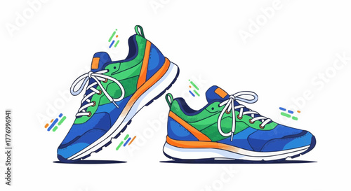 sport shoes vector illustration