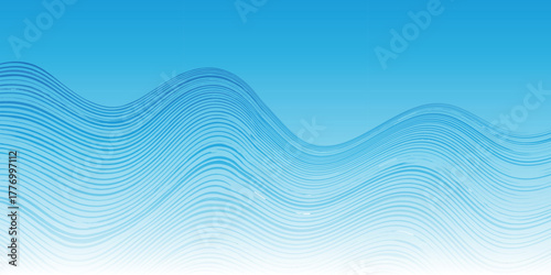 青　波　幾何学　模様　背景