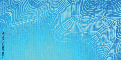 青　波　幾何学　模様　背景