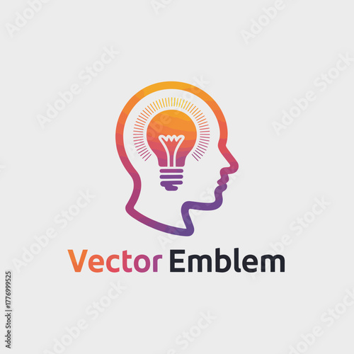 This visually striking image combines a profile silhouette with a lightbulb element, effectively symbolizing the connection between thought and innovation.