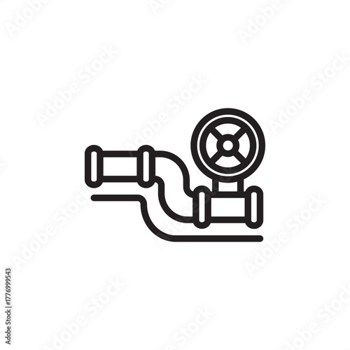 Pipeline icon symbolizing fluid transport and industrial flow control, representing modern infrastructure, specialized oil and gas logistics, and comprehensive utility distribution systems.
