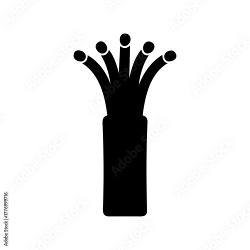 Black and white vector graphics of a multi core cable electrical wiring