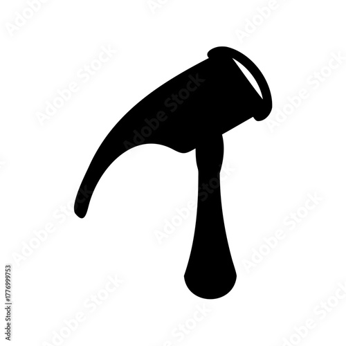 Silhouette of a ceremonial axe or hammer with unique design elements