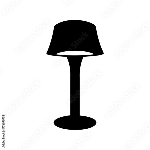 Elegant black table lamp with flared shade for modern interior design