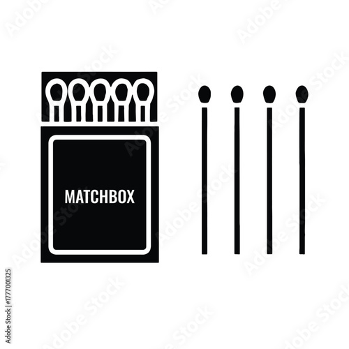 Matchbox and Matches Flat Icon