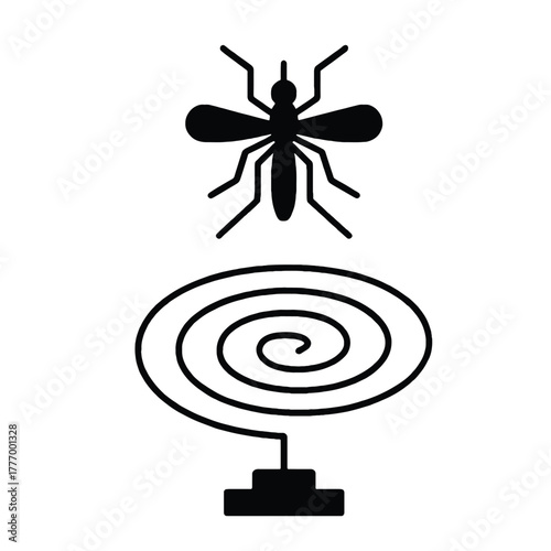 Mosquito and Repellent Coil Icon
