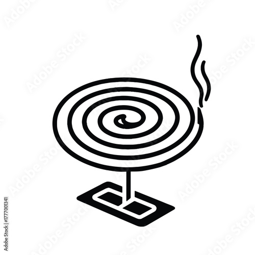 Mosquito Coil Burning with Smoke Icon