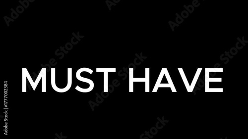 Must have text in white bold font against a black background in a horizontal centered arrangement