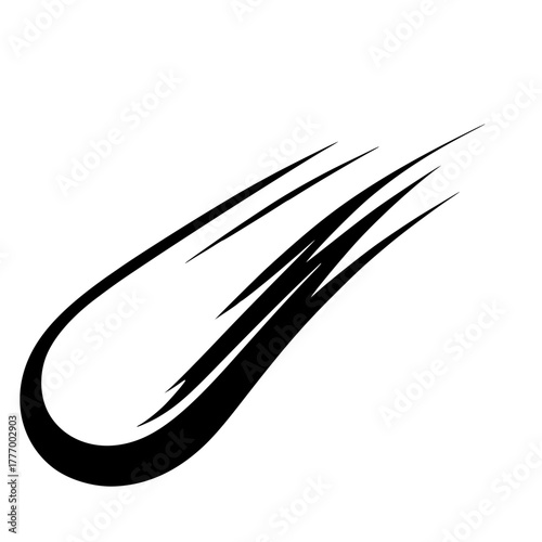 Silhouette of a falling comet