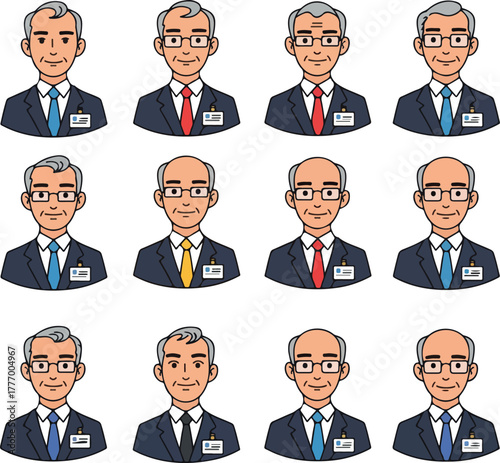 Pixel Art Businessman Icons Simple Flat Business Characters Diverse Styles