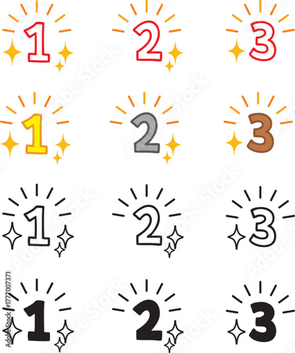 順位アイコン　手描き風