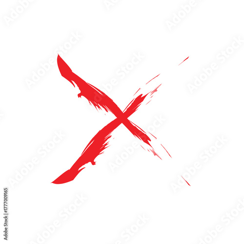 Vector grunge X mark. Crossed X slash symbol. Cross design element to cancel, reject and refuse something .Vector illustration EPS 10 .