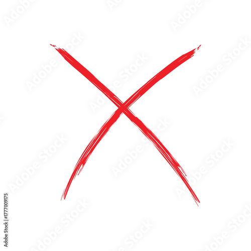 Vector grunge X mark. Crossed X slash symbol. Cross design element to cancel, reject and refuse something .Vector illustration EPS 10 .