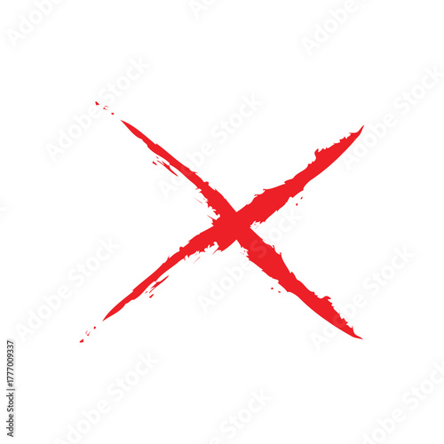 Vector grunge X mark. Crossed X slash symbol. Cross design element to cancel, reject and refuse something .Vector illustration EPS 10 .