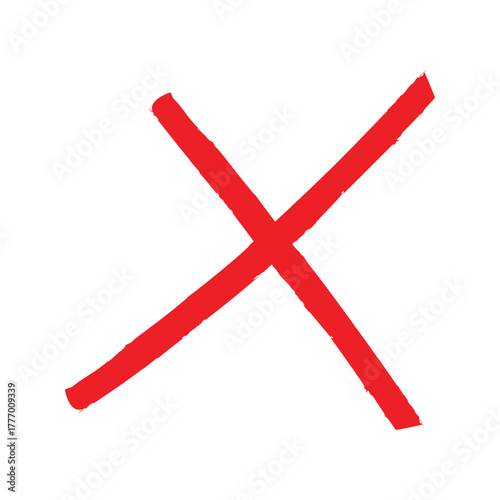 Vector grunge X mark. Crossed X slash symbol. Cross design element to cancel, reject and refuse something .Vector illustration EPS 10 .