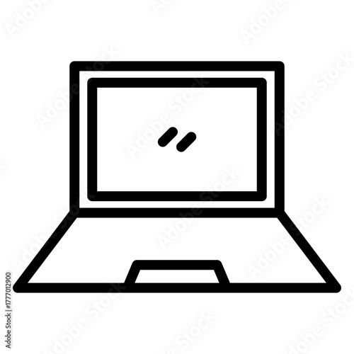 Laptop Vector Line Icon Design