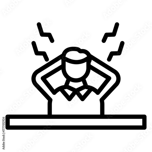 Stress Vector Line Icon Design