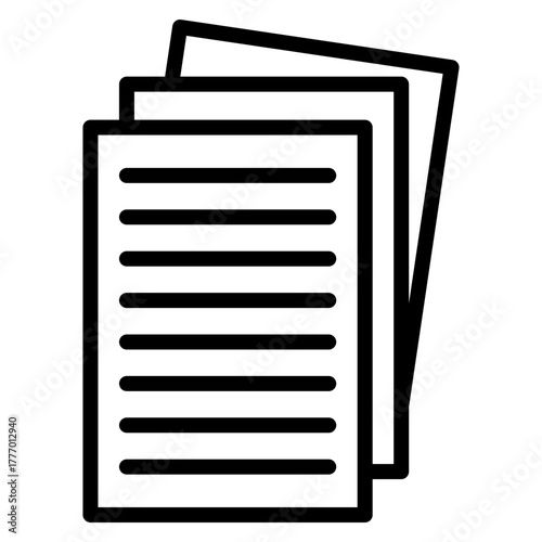 Paper Stack Vector Line Icon Design