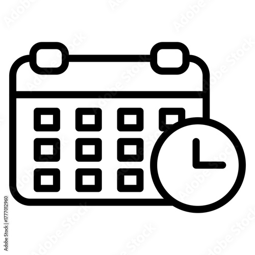 Deadline Vector Line Icon Design