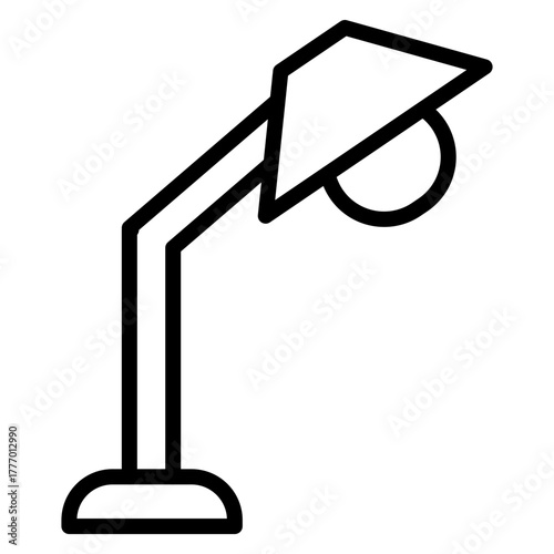 Desk Lamp Vector Line Icon Design