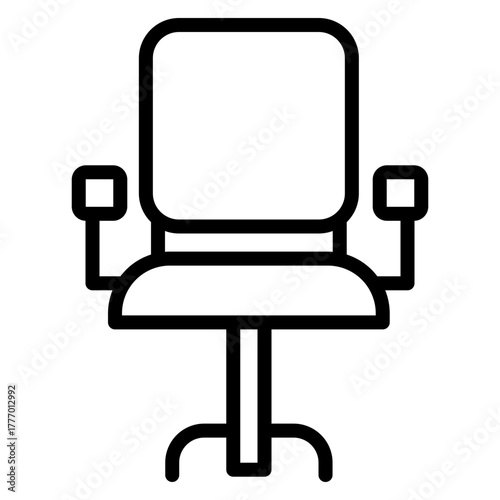 Office Chair Vector Line Icon Design
