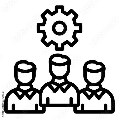 Teamwork Vector Line Icon Design