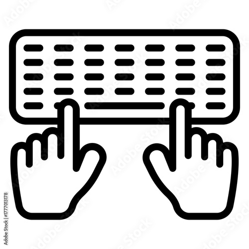 Typing Hands Vector Line Icon Design