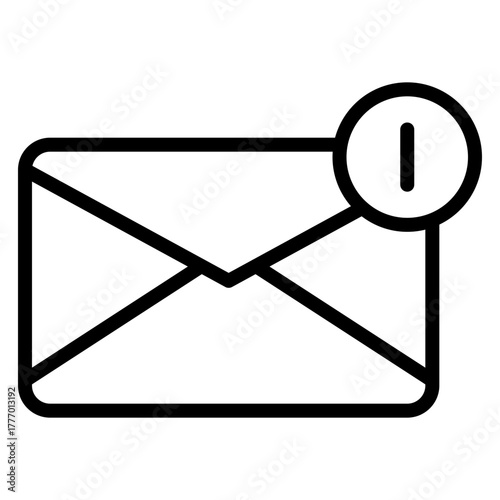 Email Notification Vector Line Icon Design