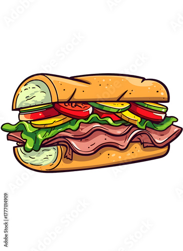 sandwich on a white background