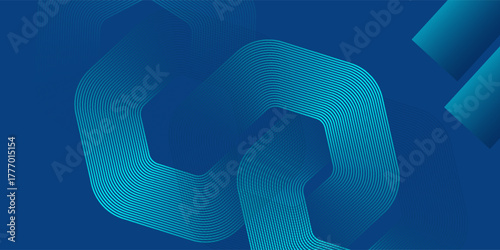 modern.Blue Abstract Chain Ribbon Design With Interlocking Loops For Modern Tech Visuals