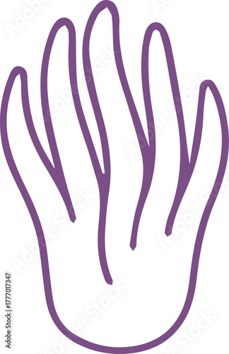 Abstract Purple Wavy Plant Outline Minimalist Graphic Design Element Modern Nature Illustration