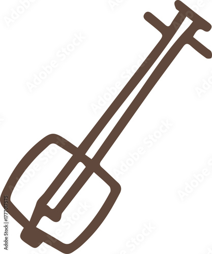 Elegant Hand Drawn Traditional Japanese Shamisen String Instrument Icon
