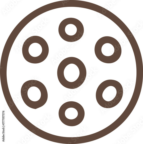 Classic movie film reel icon illustration for cinema and video production projects