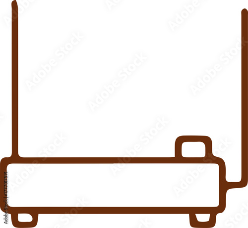 Elegant Simple Bed Drawing Icon for Rest Sleep and Bedroom Comfort Needs