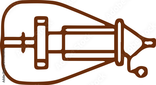 Stylized electron tube icon vintage vacuum valve technology historical device graphic